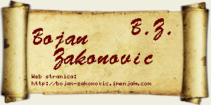Bojan Zakonović vizit kartica